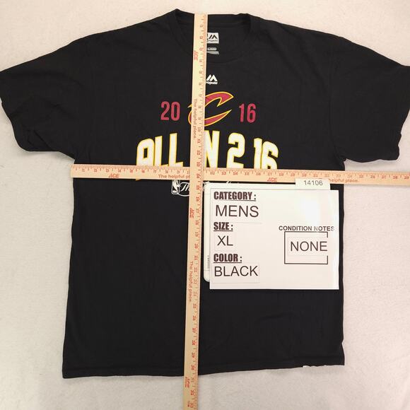 Majestic Cleveland Cavaliers Graphic Basketball Shirt Mens Size XL Black - Picture 5 of 8